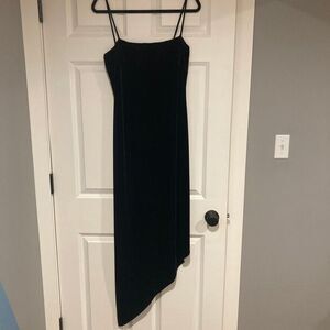 Vtg Arianna Asymmetric Dress 12 Black Velvet 90s Y2K Fairy Grunge Whimsigoth